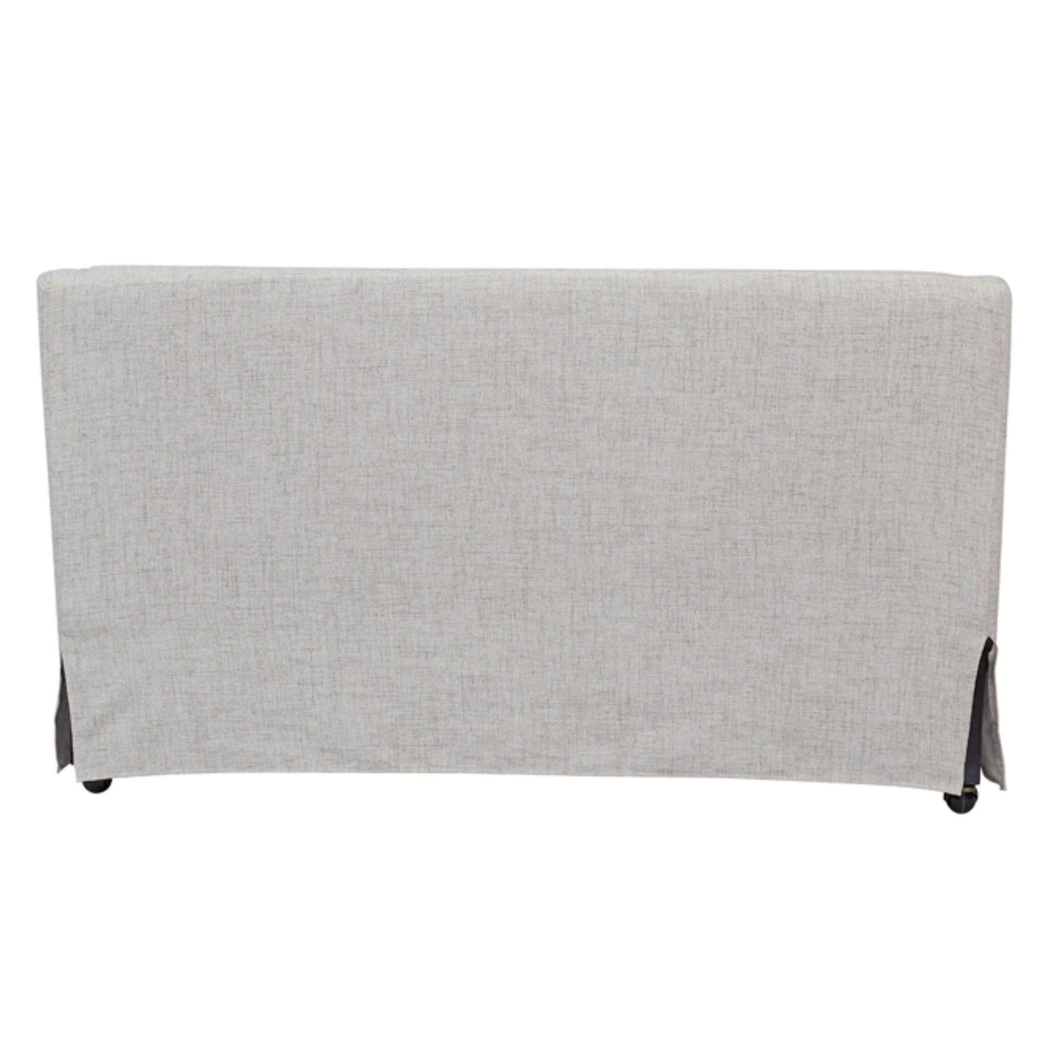 Slip Covered Settee With Casters - Beige