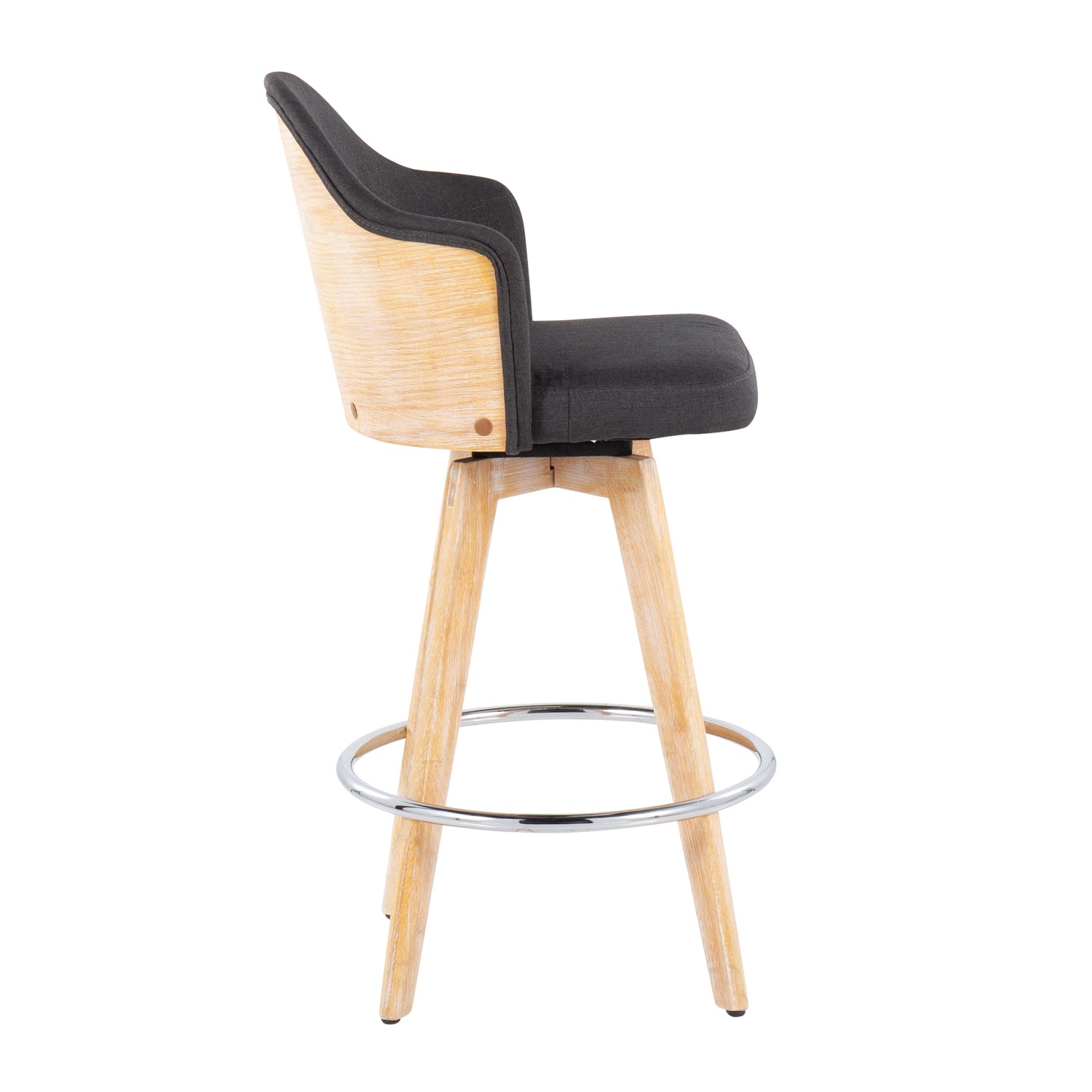 Ahoy - Contemporary Fixed Height Counter Stool &amp; Round Footrest (Set of 2)