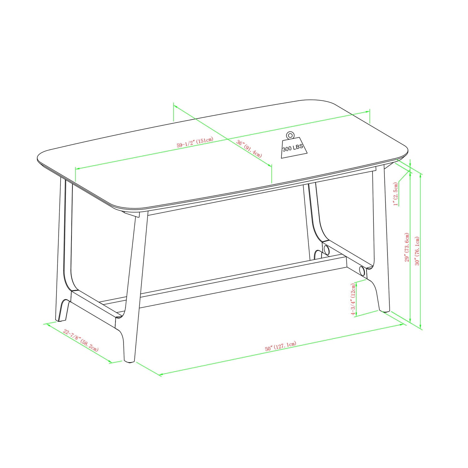 Dining Table With Trestle Base - Walnut