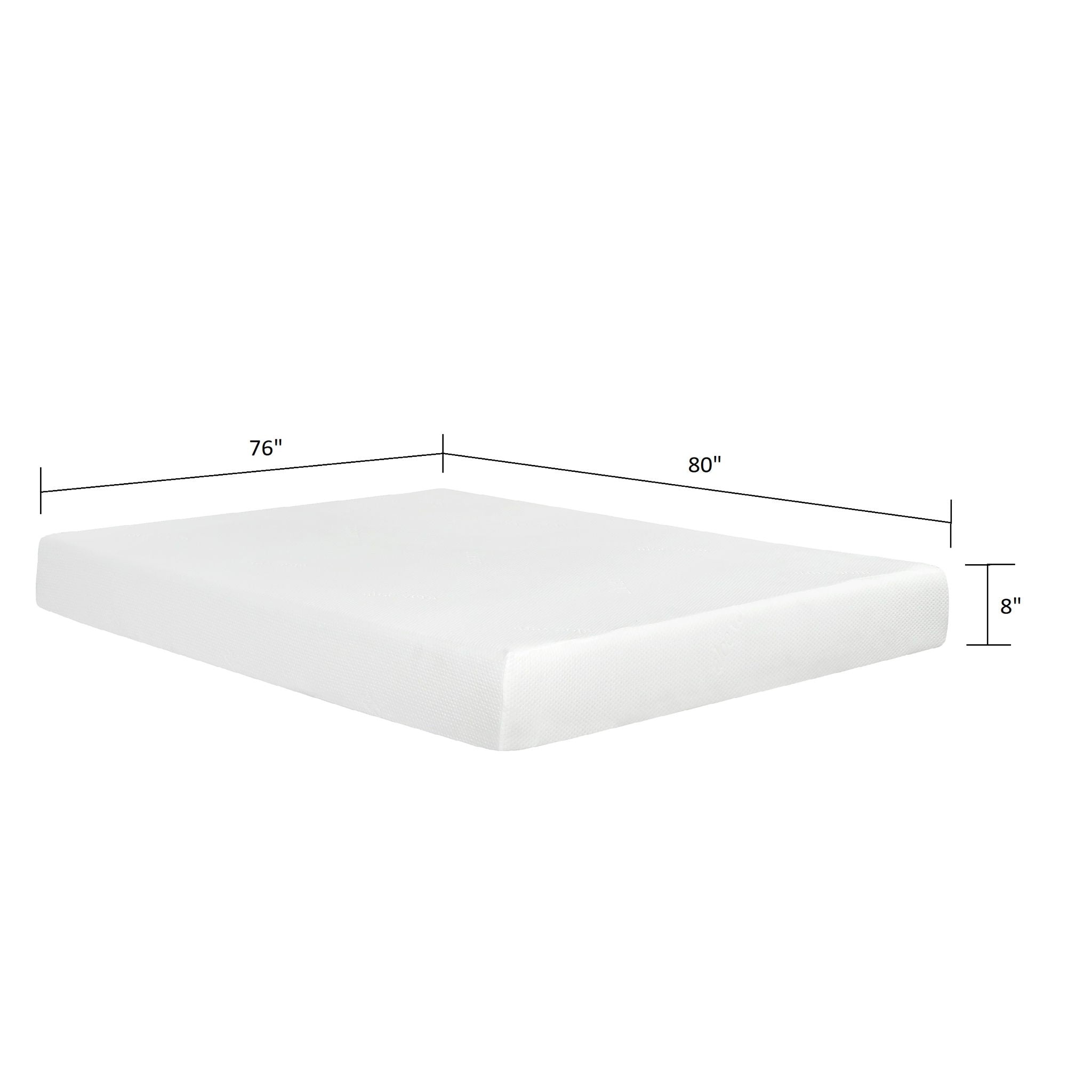 8&quot; Plush Gel Memory Foam Mattress For Bed, Polyester Aloe Vera Cover
