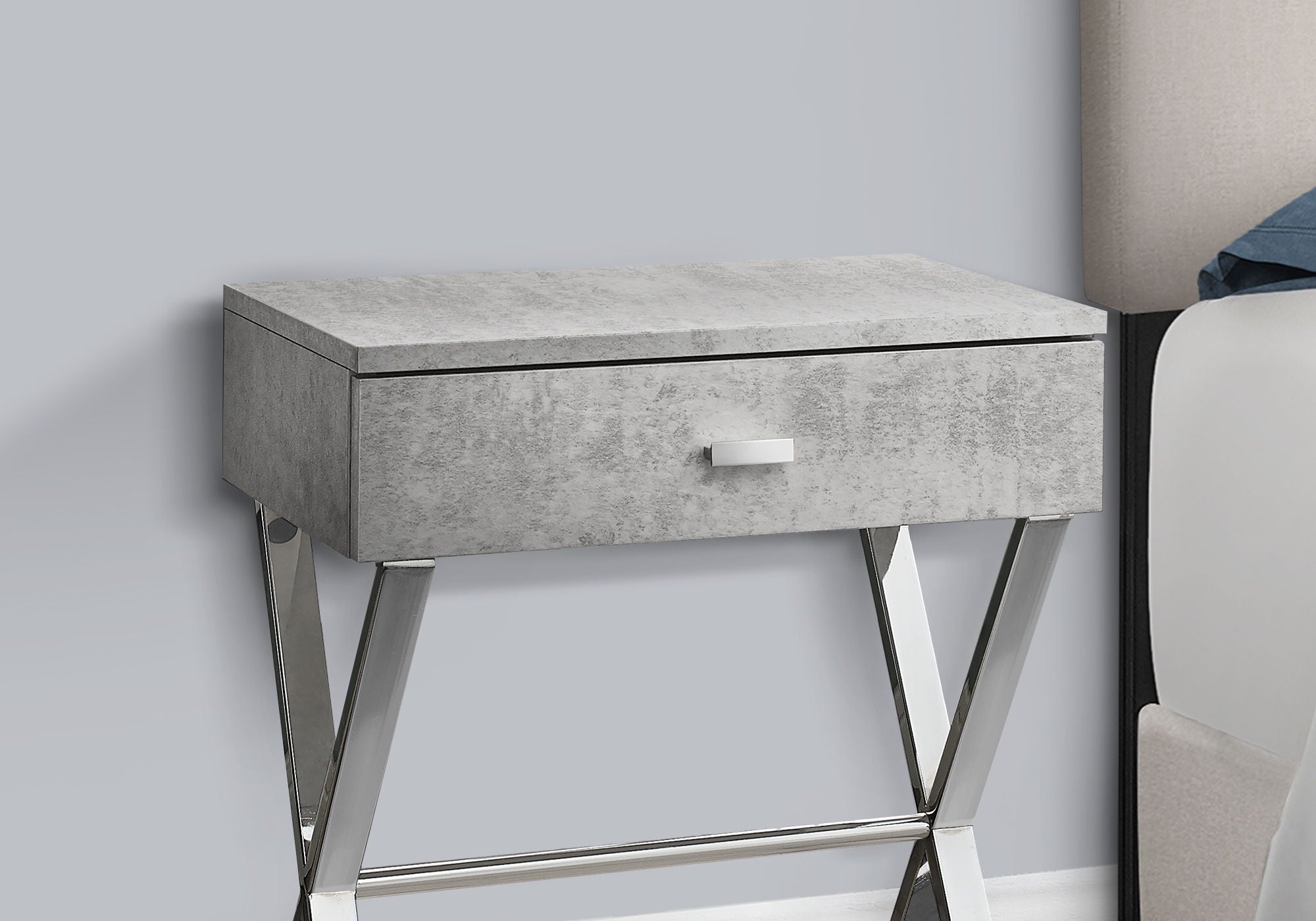Accent Side X Table, Storage Drawer, Contemporary &amp; Modern