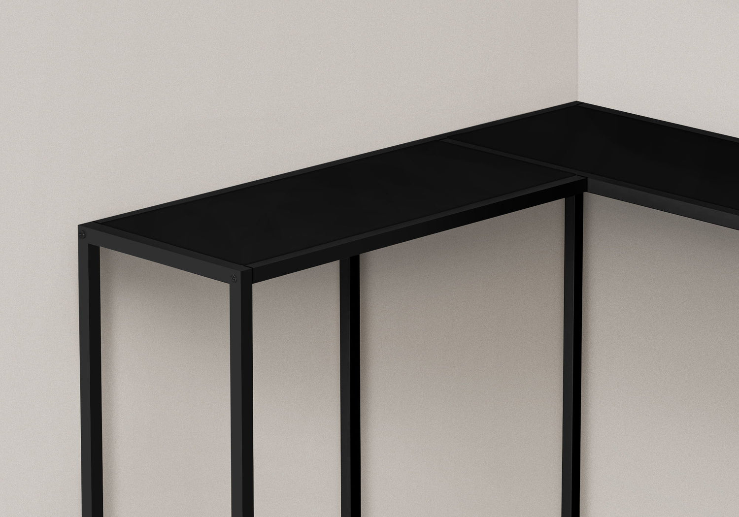 Corner Accent Console Table For Entryway, Contemporary &amp; Modern - Black