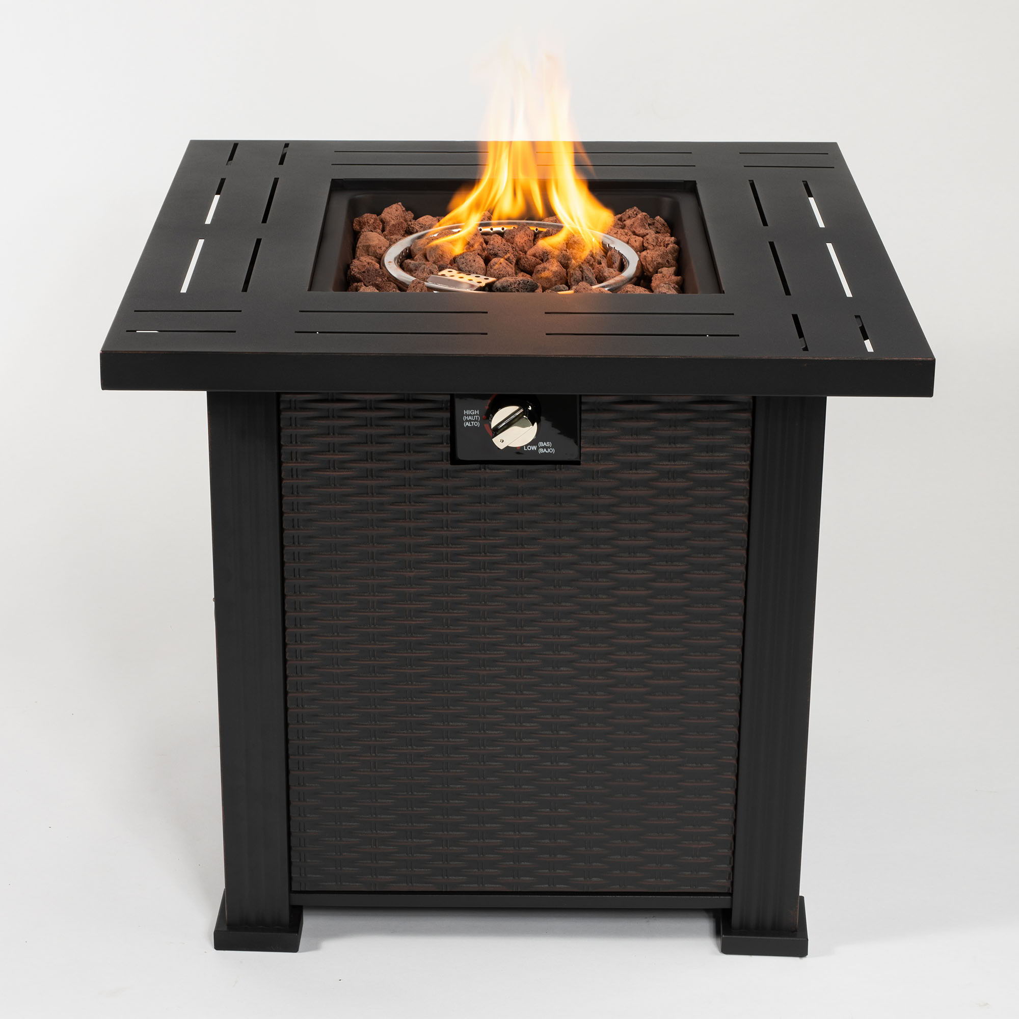 28&quot; Square Fire Pit Table - Brown