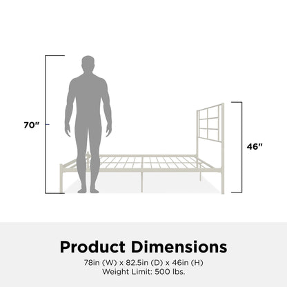 Praxis - King Bed With Simple Headboard - White