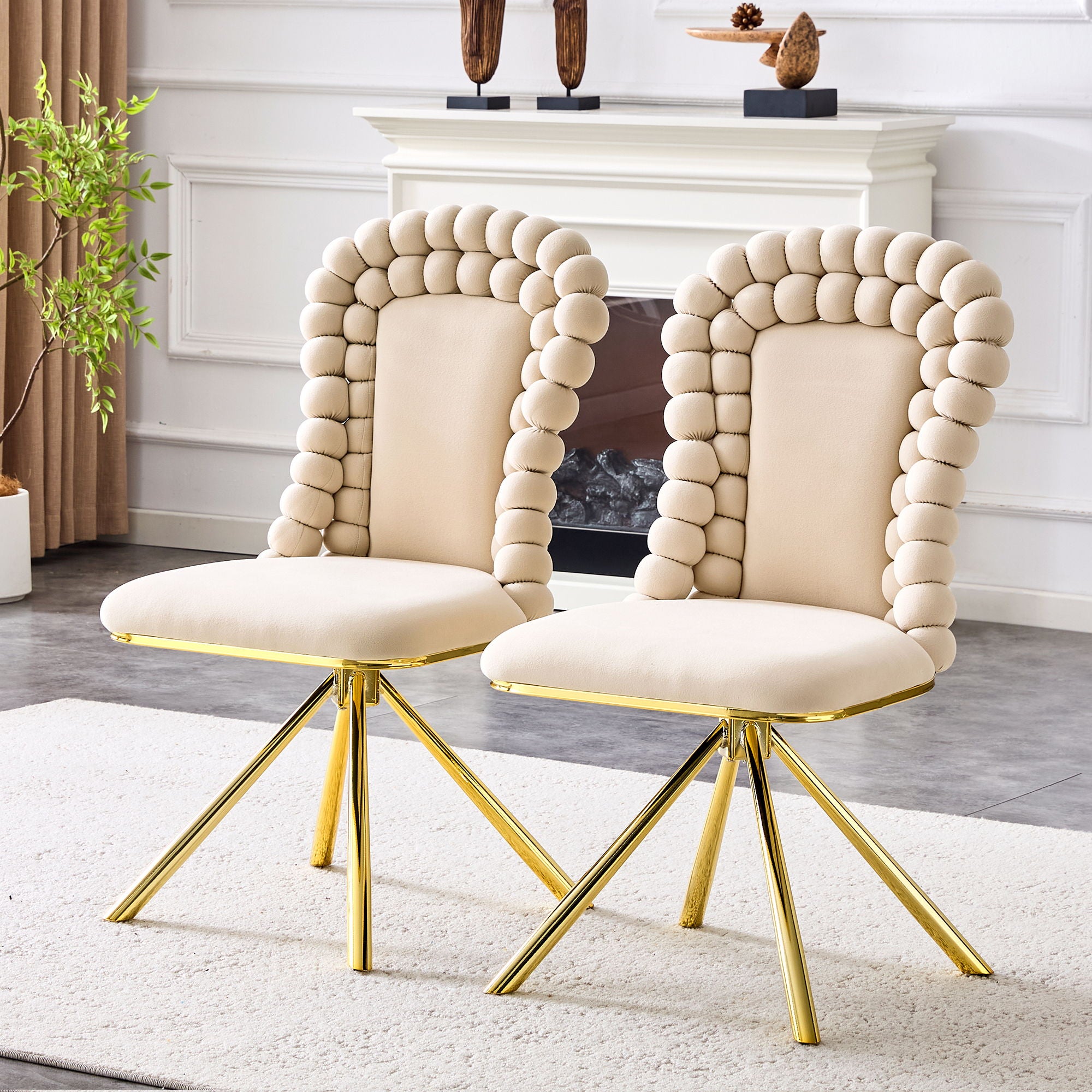 Puffy Bubble, Ball Chain Chair For Dining Room &amp; Kitchen (Set of 2)