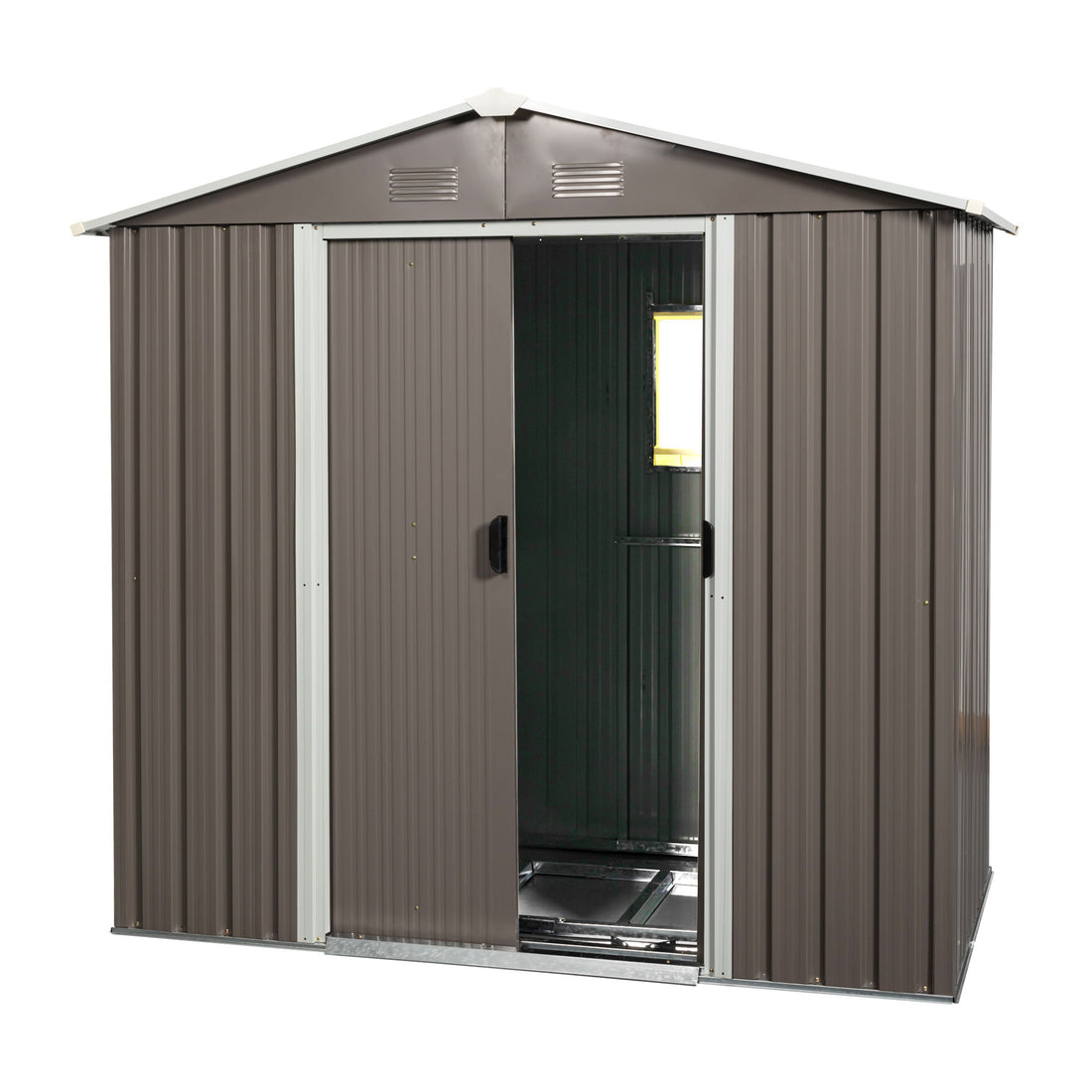 88.98&quot; Outdoor Metal Storage Shed With Window