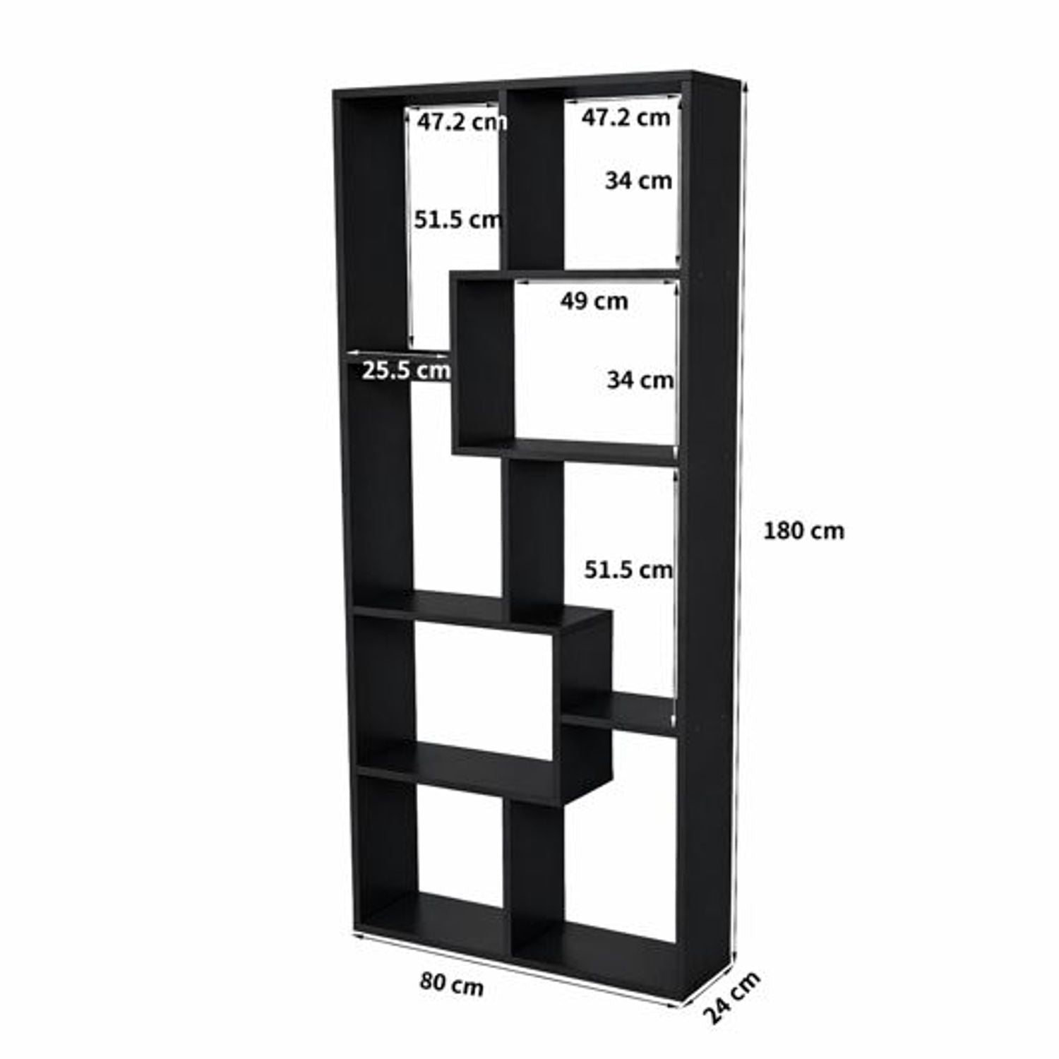 Asymmetrical Display Shelf &amp; Bookcase, 5 Tier