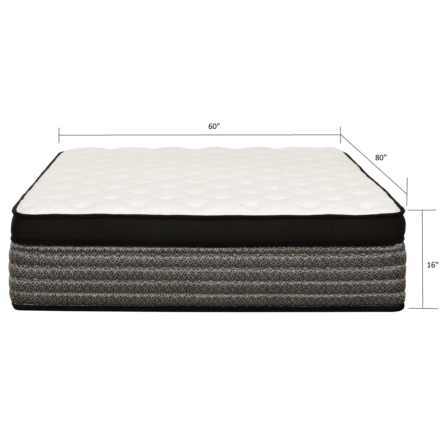 Premium 16&quot; Queen Size Hybrid Mattress In A Box Plush Gel Memory Foam Top With Cooling Technology - Gray / White