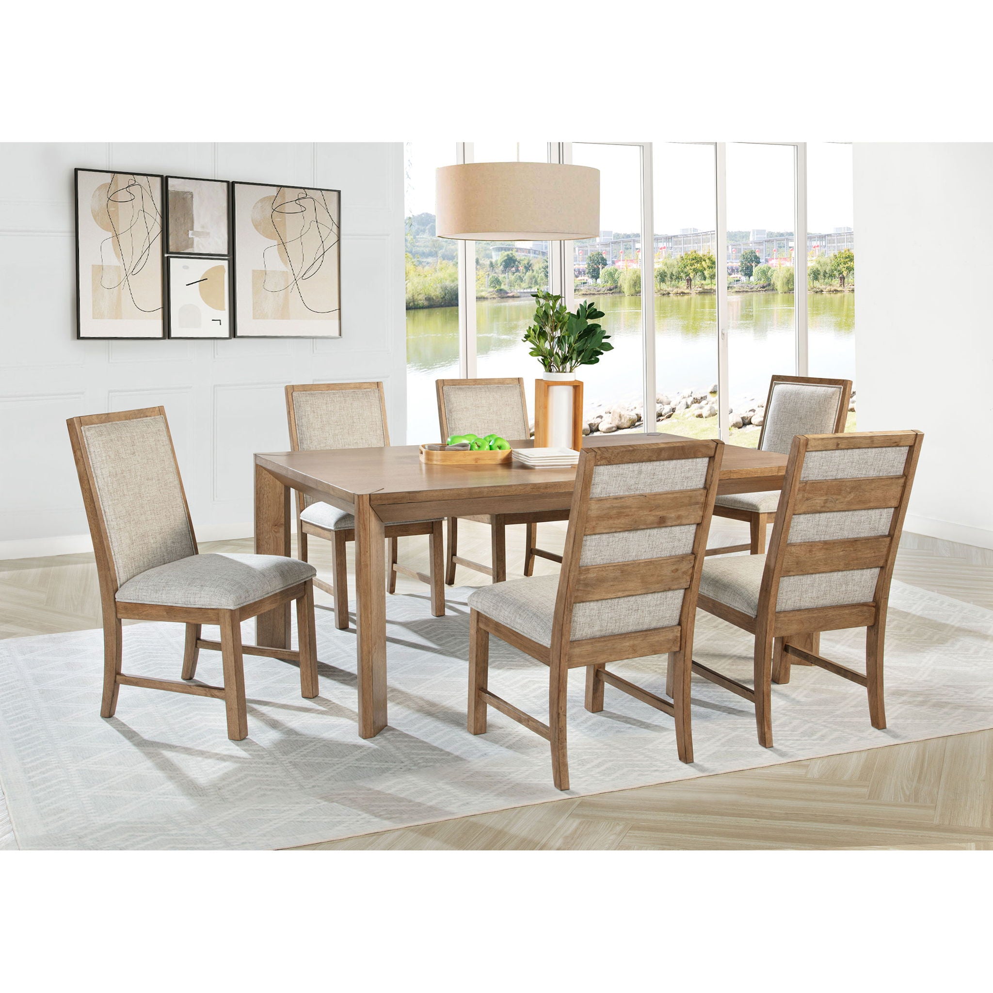 Rectangular Dining Set With Angular Legs