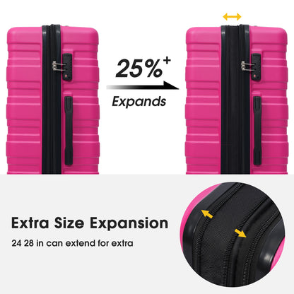 Hardshell Luggage Sets 3 Pieces Spinner Suitcase With Tsa Lock Lightweight 20&quot; 24&quot; 28&quot;