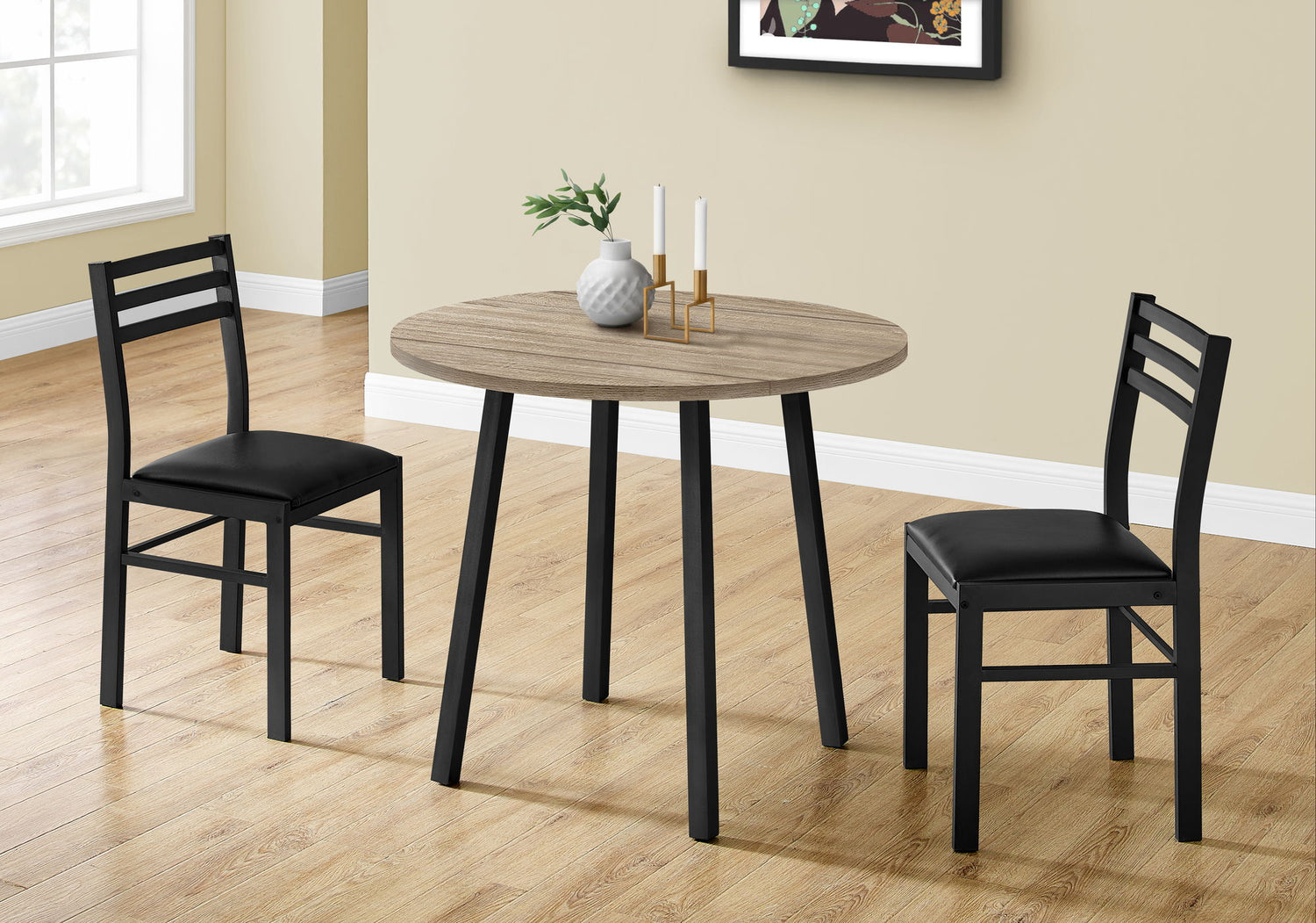 3 Pieces Dining Table Set, Small, Drop Leaf, Contemporary &amp; Modern