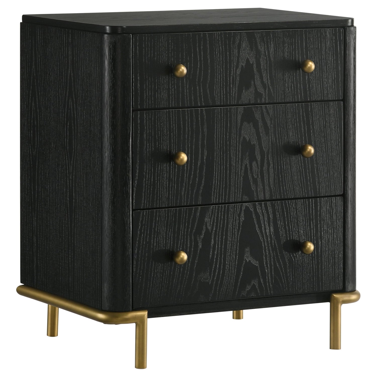 Anser - 3 Drawer Nightstand - Black