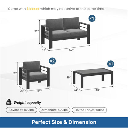 Outdoor Patio Set, All-Weather &amp; Thick Cushions