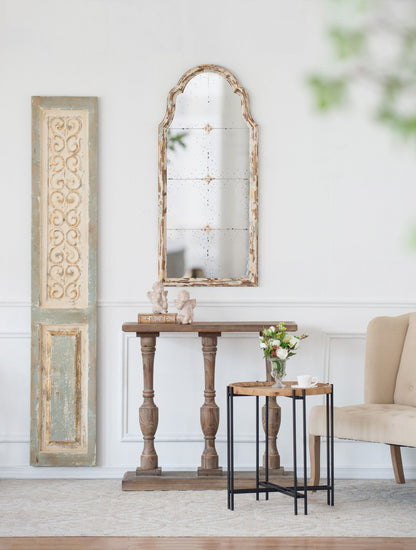 Large Wooden Rectangle Hanging Panel Decorative Wall Sculpture, Carved Wall Art - Beige