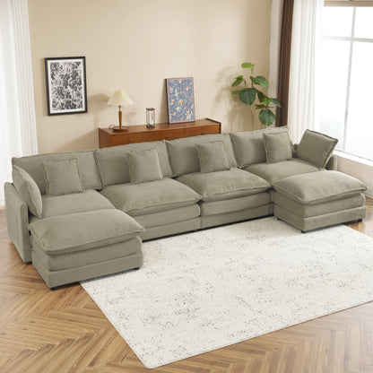Modern Modular Sectional Sofa With Side Storage Pockets For Living Room