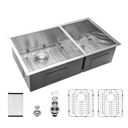 Modern Double Bowl Undermount Sink Design With 10&quot; Deep Basins