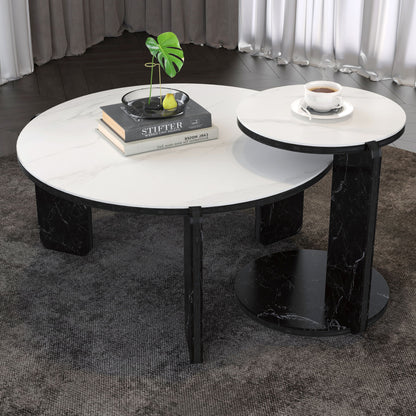 Round Coffee &amp; End Table Set