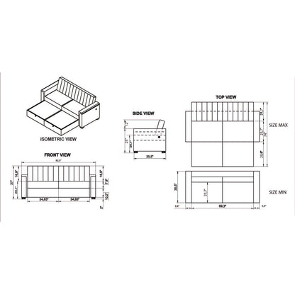 Kona - Pull Out Sofa - Dark Gray