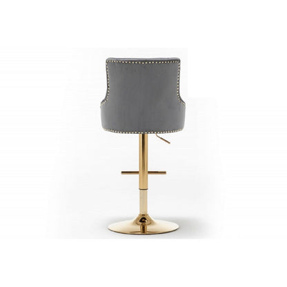 Adjustable Swivel Bar Stool With Nailhead Trim (Set of 2)