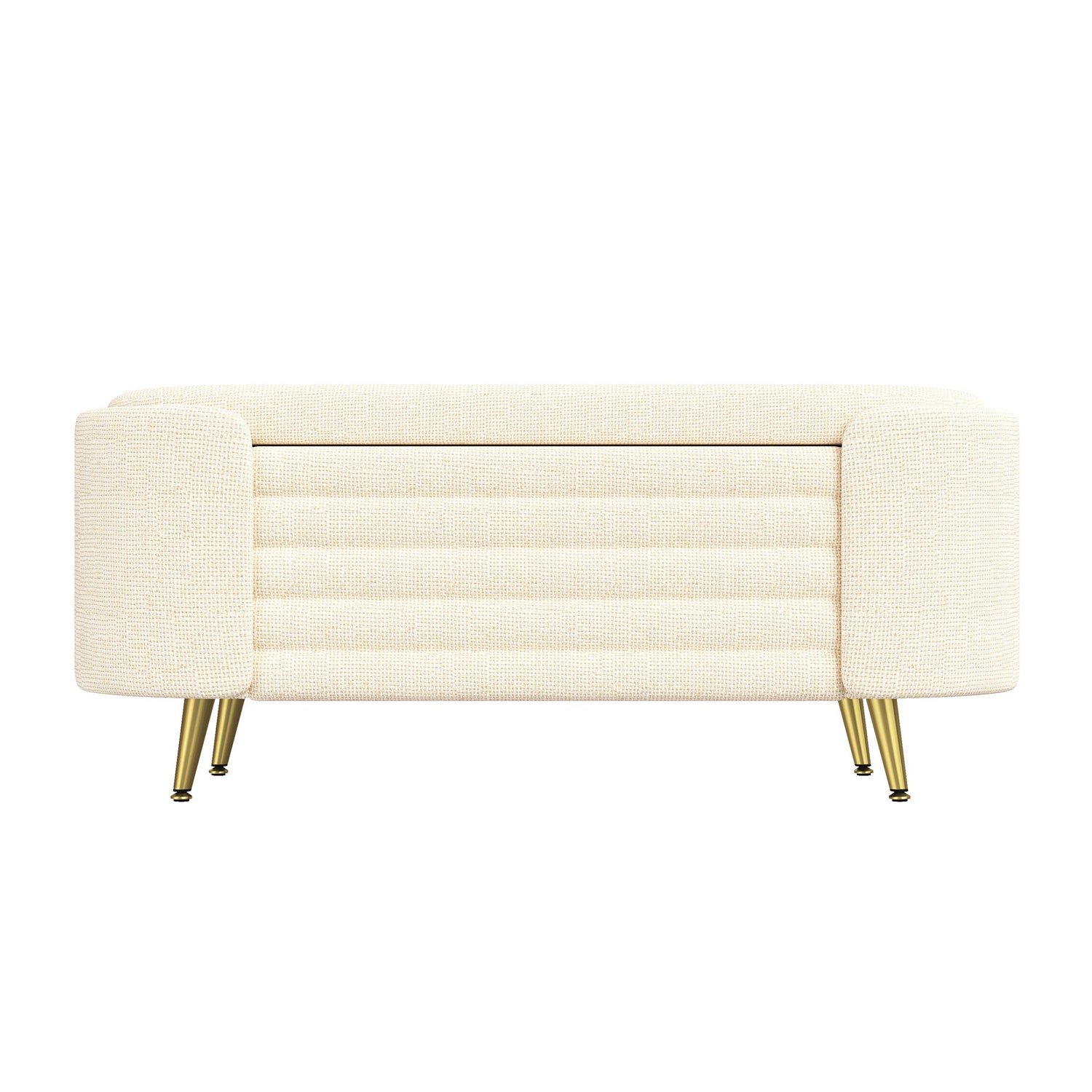 Modern Oval Storage Ottoman With Upholstery