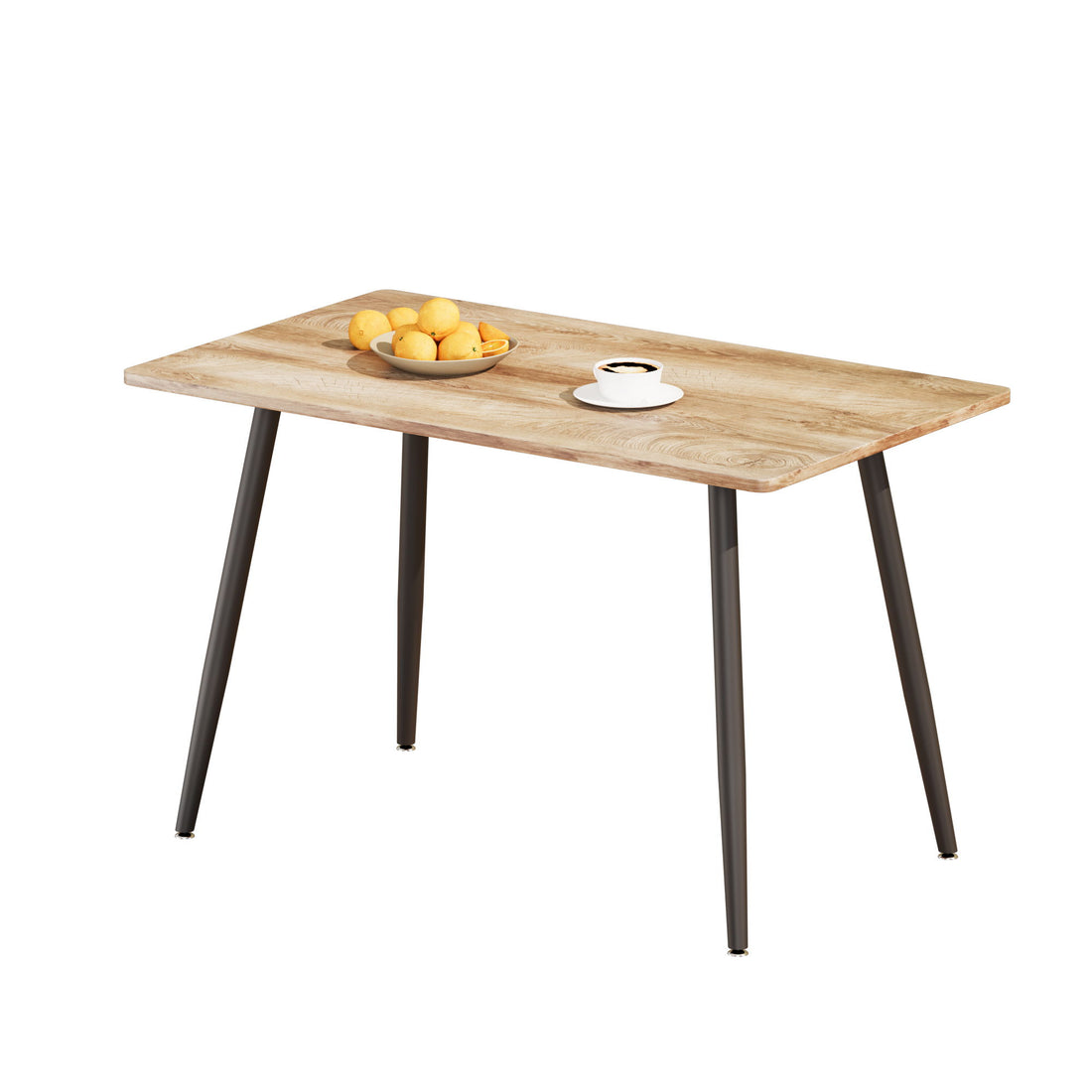 Modern Minimalist 47&quot; Wood Dining Table With Metal Legs For 4 - Wood