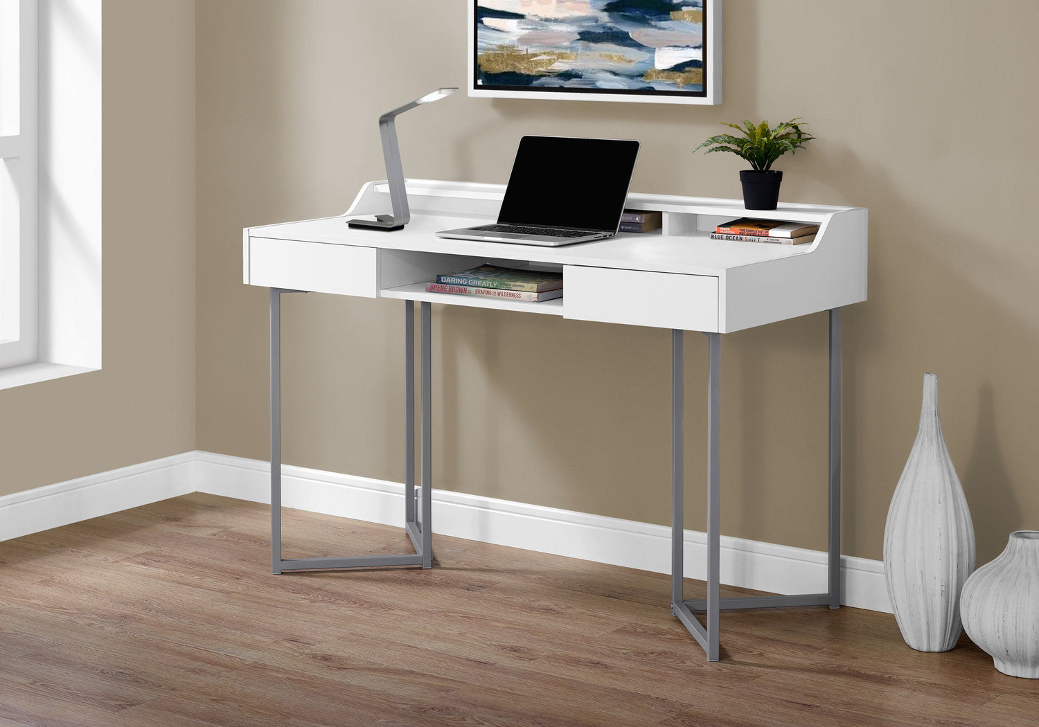 Computer Desk For Home Office, Ample Storage, Contemporary &amp; Modern