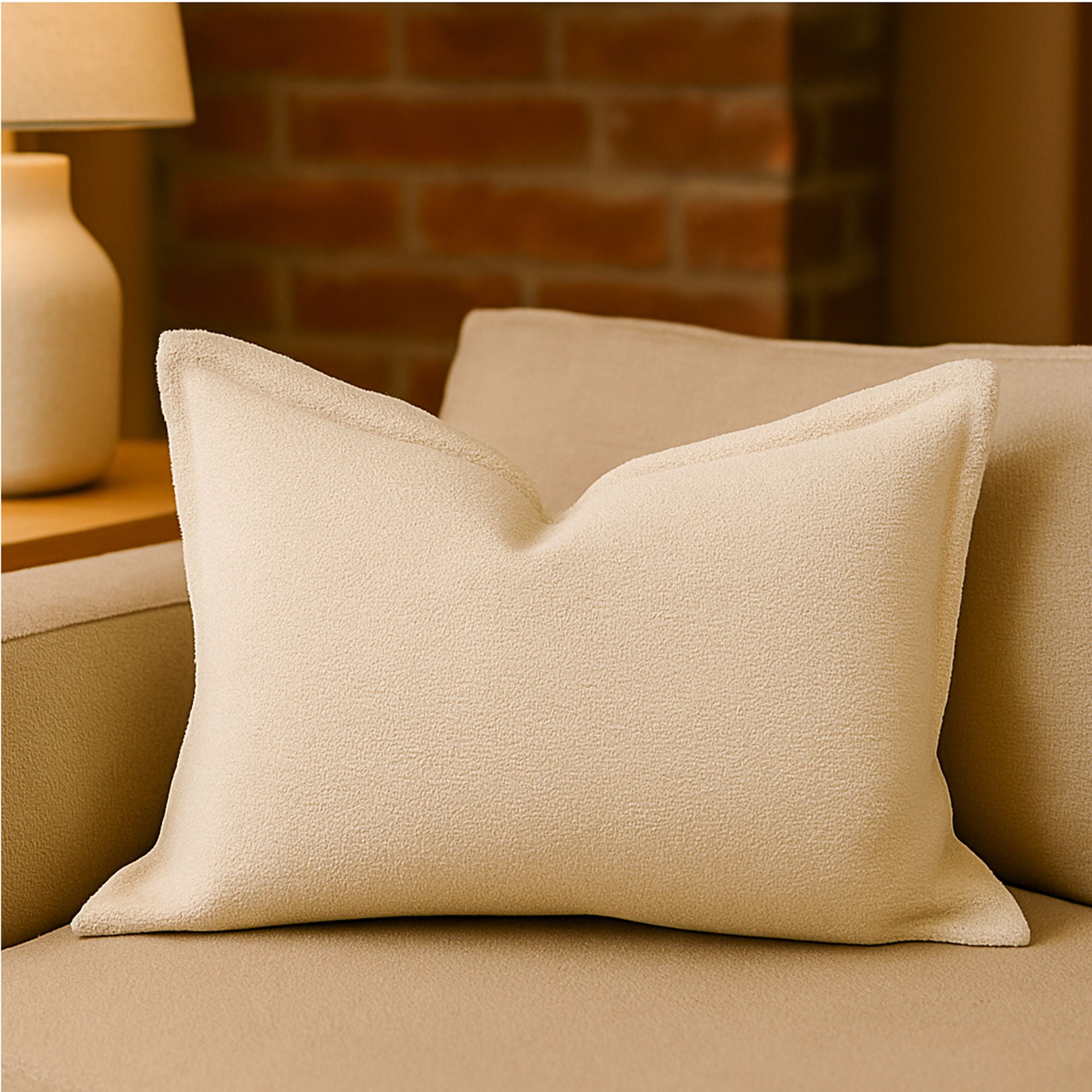 Homey Cozy - Comfort Textured Throw Pillow - Ivory