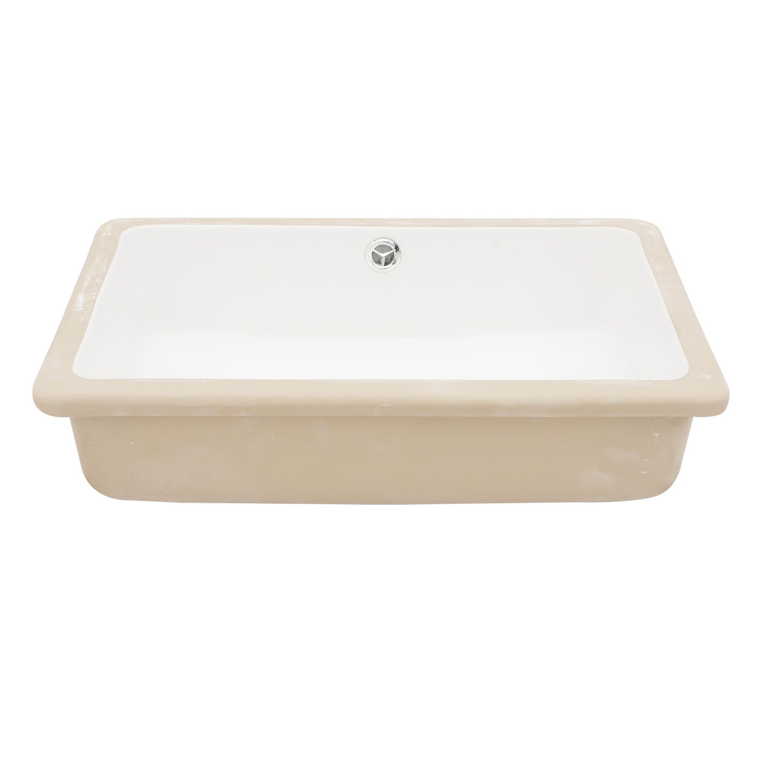 Modern Ceramic Rectangular Undermount Bathroom Sink With Overflow