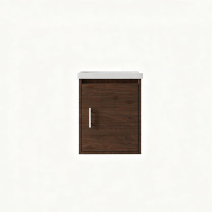 Floating Bathroom Vanity Combo, Wall Mounted Cabinet With Sink &amp; Soft Close Doors For Small Bathrooms