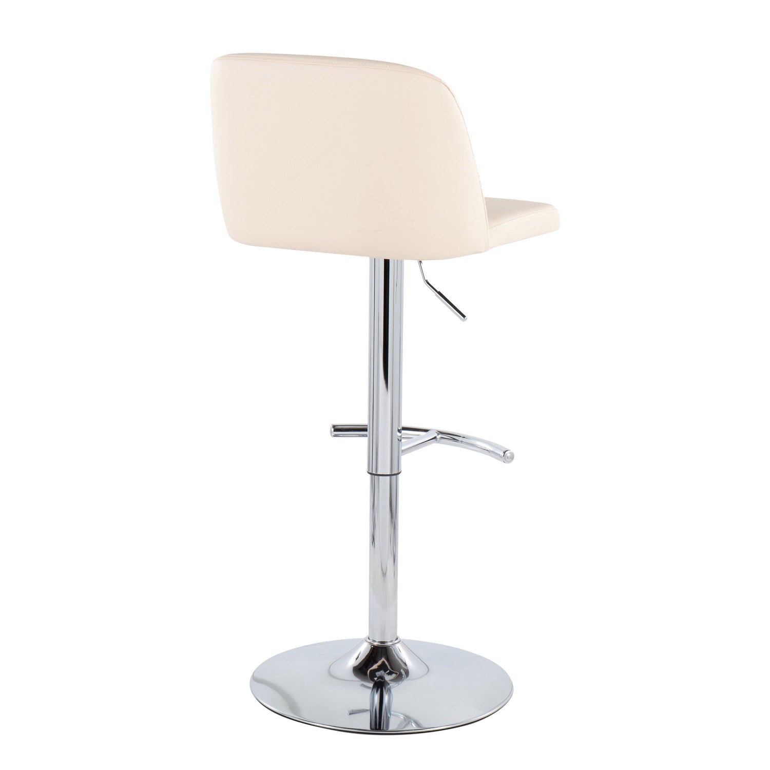 Toriano - Contemporary Adjustable Barstool With Swivel &amp; Rounded T Footrest (Set of 2)