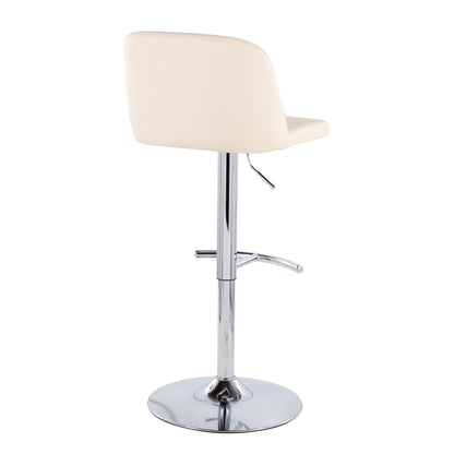 Toriano - Contemporary Adjustable Barstool With Swivel &amp; Rounded T Footrest (Set of 2)