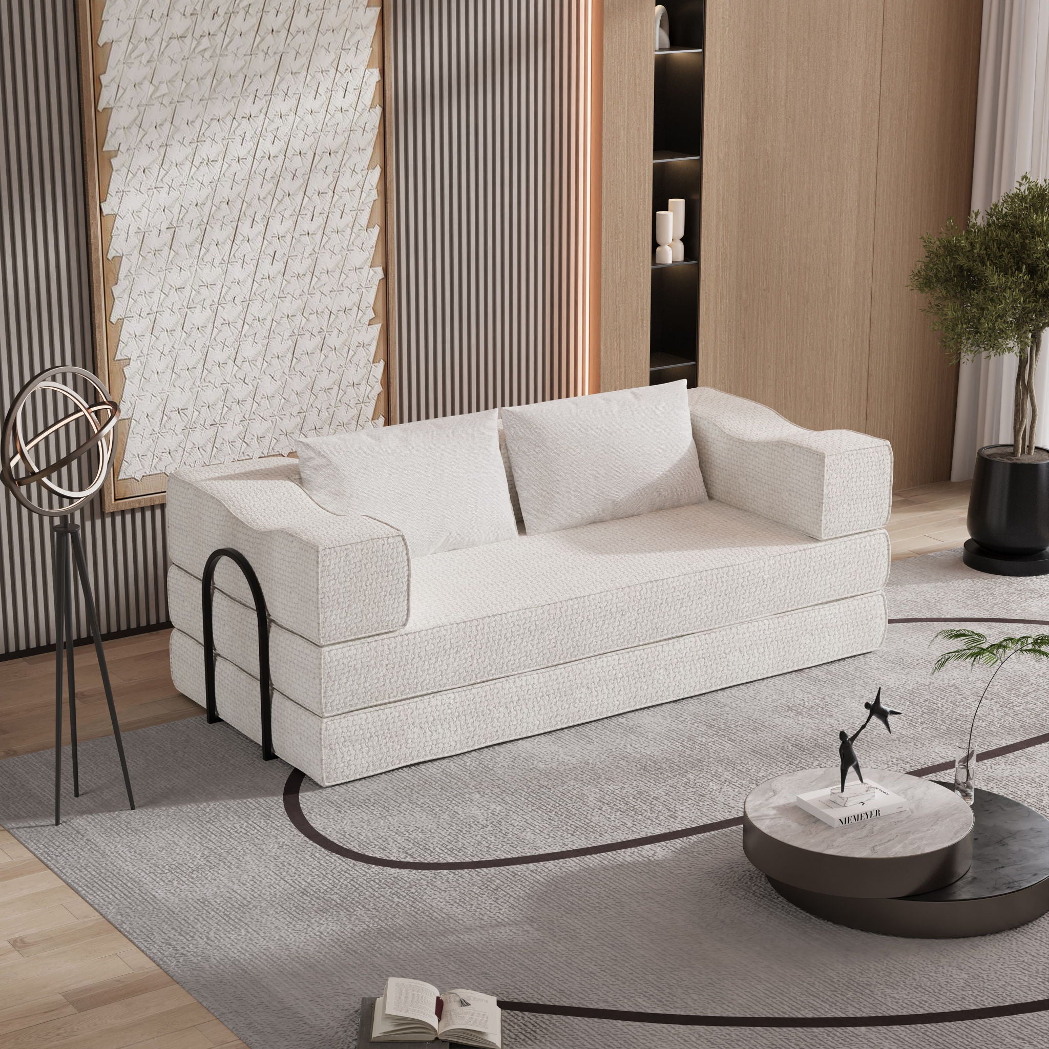 3 Seat Folding Floor Couch &amp; King Size Bed Mattress