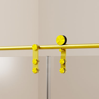 Frameless Single Sliding Shower Doors With Towel Rail &amp; Handle