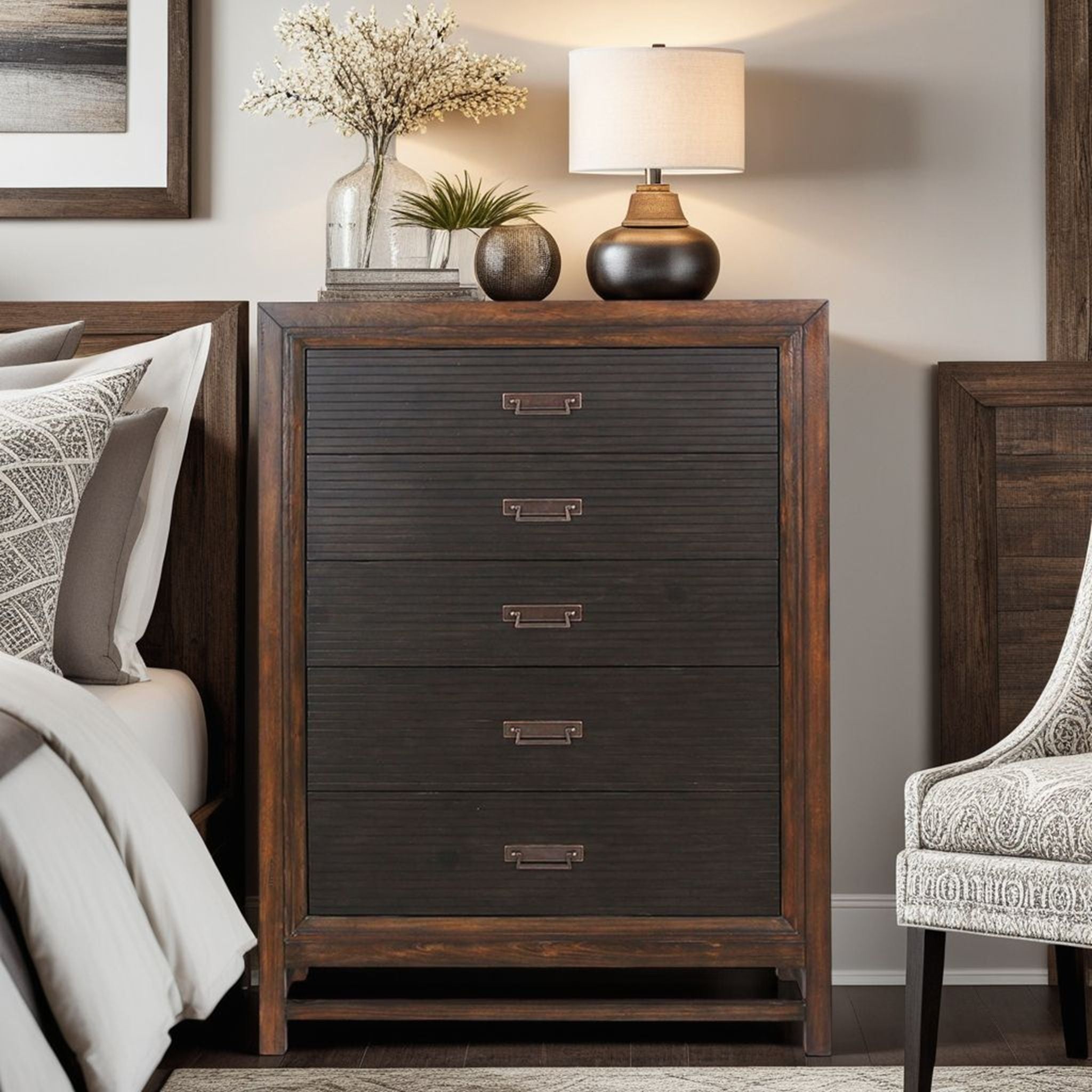 Branson - 5 Drawer Chest, Two Tone - Brown