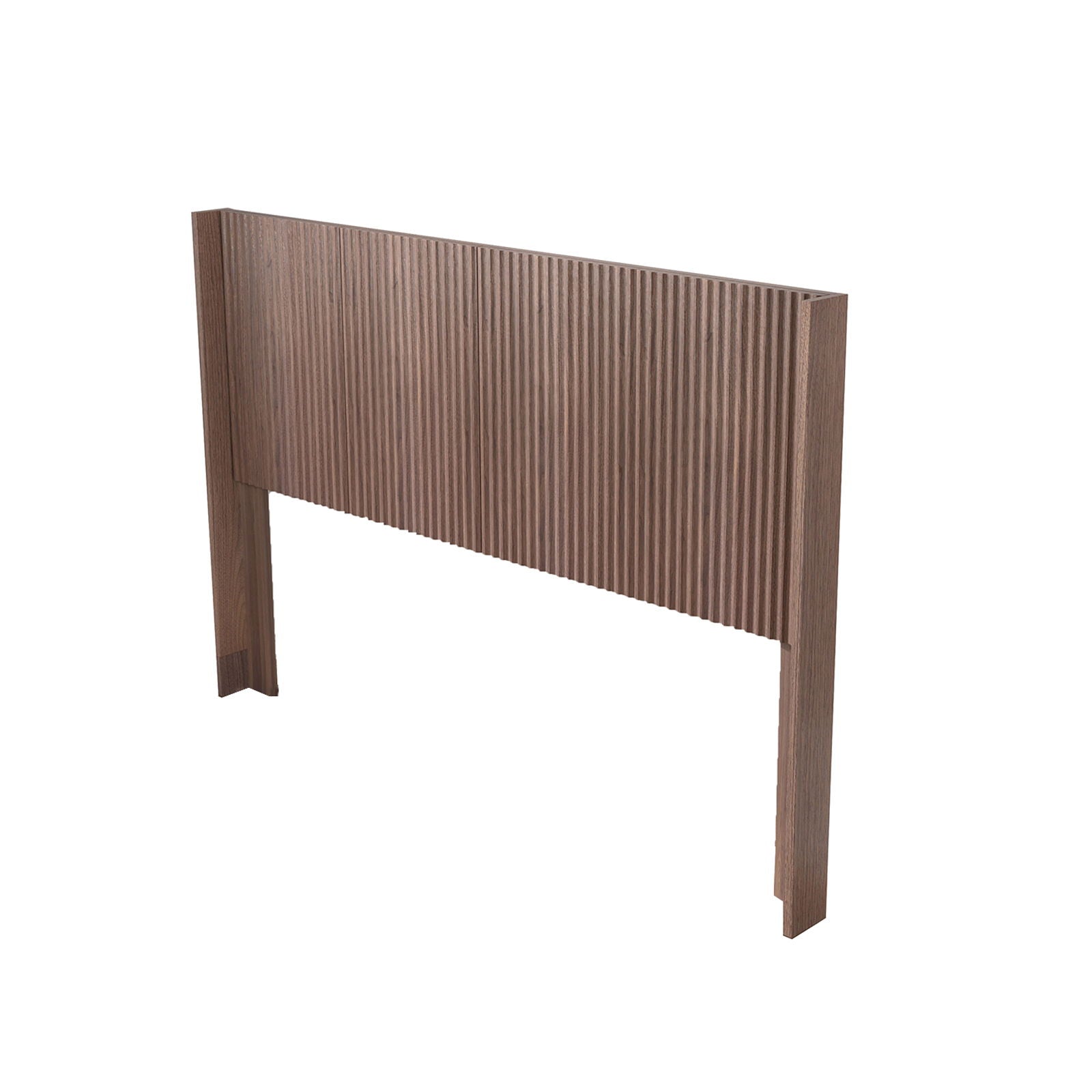 Queen Headboard Only, Fluted Panel Design - Walnut