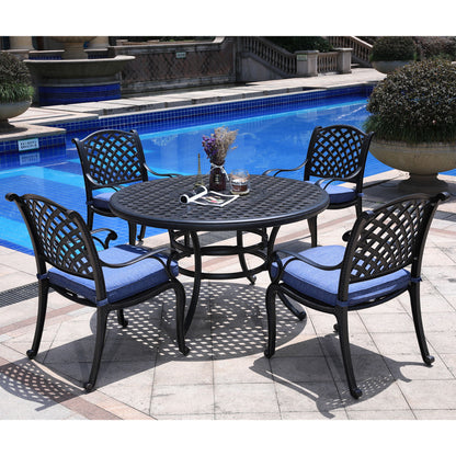 Round 4 Person 51.97&quot; Long Dining Set With Cushions