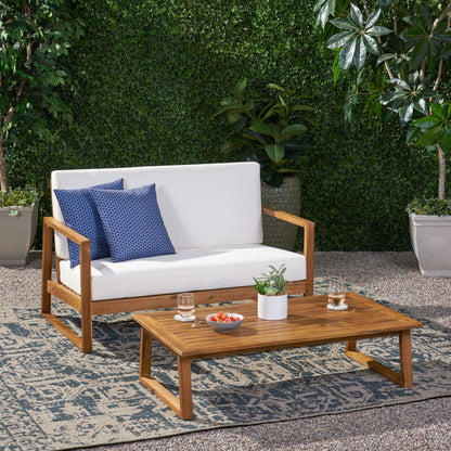 Belgian - Loveseat &amp; Coffee Table Set With Water Resistant Cushions