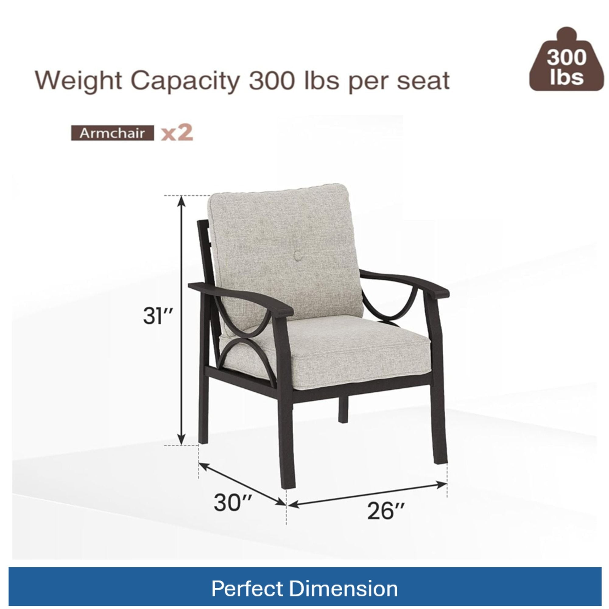 Patio Furniture Set With Coffee Table And Cushions For Backyard