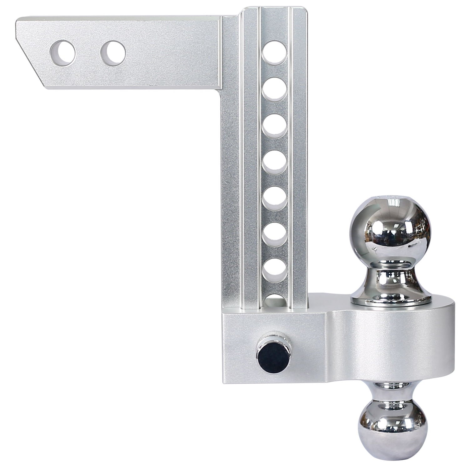 Alu - Adjustable Trailer Drop Hitch 2&quot; Receiver 8&quot; Adjustable - Silver