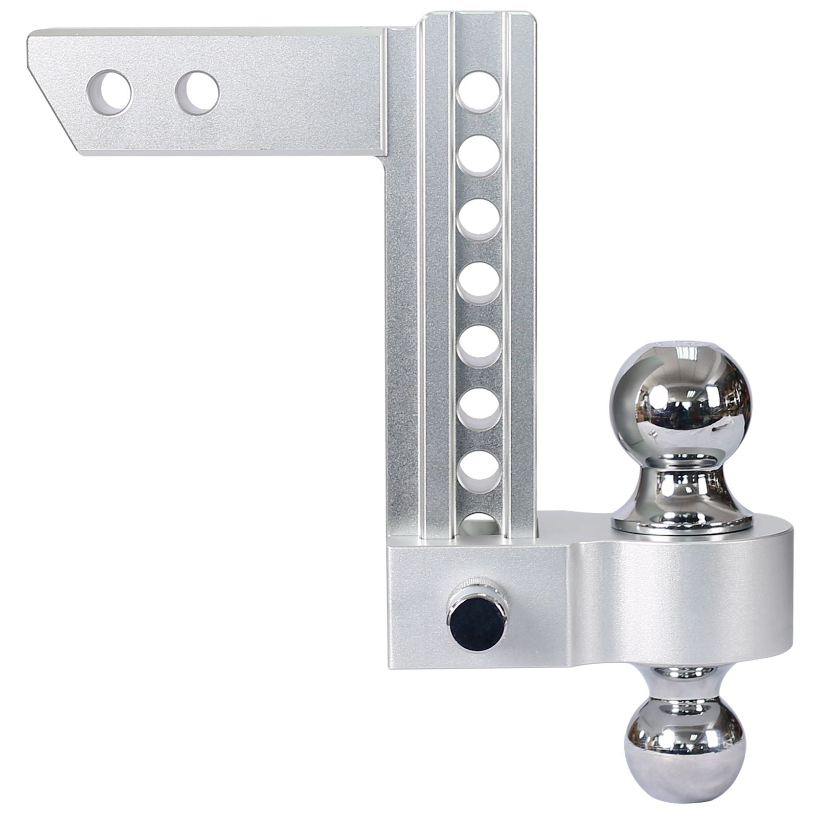Alu - Adjustable Trailer Drop Hitch 2&quot; Receiver 8&quot; Adjustable - Silver