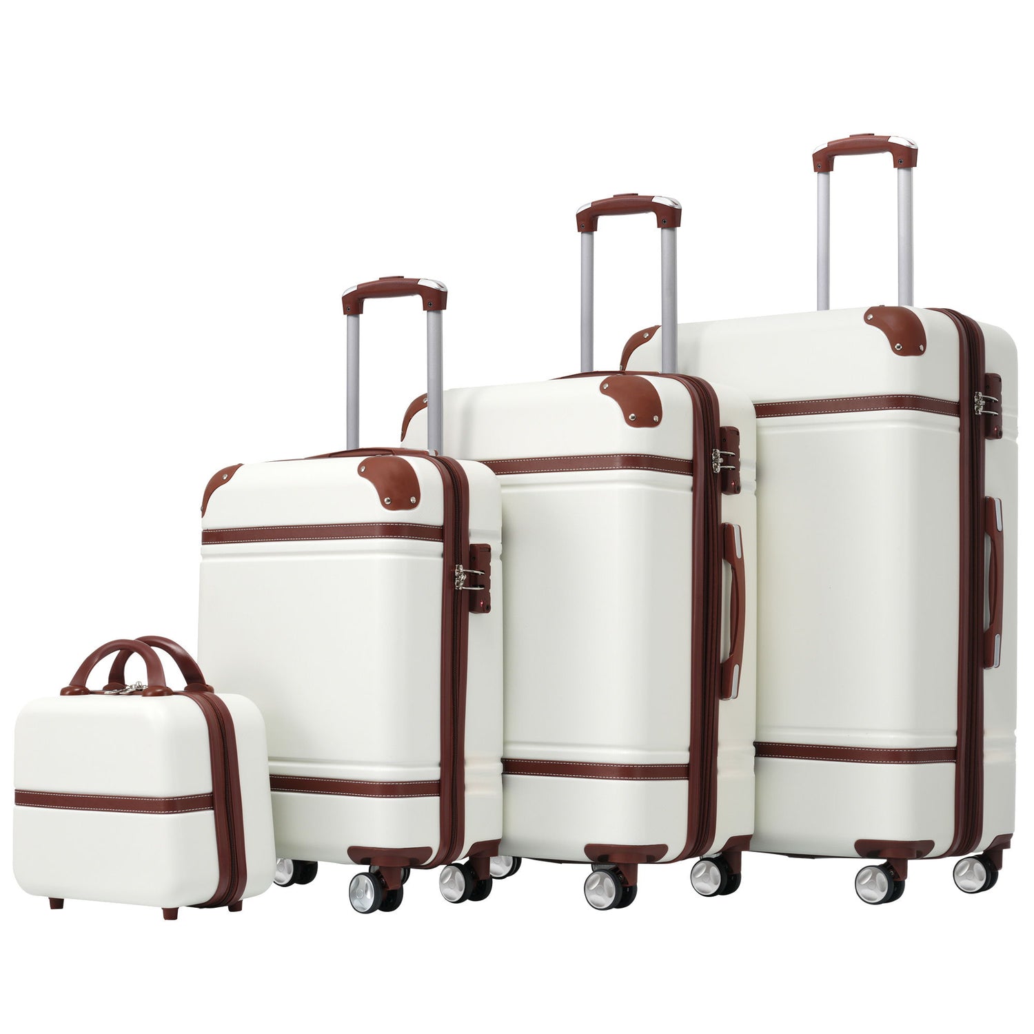 Hardshell Luggage Sets 4 Pieces 20&quot; / 24&quot; / 28&quot; Luggages And Cosmetic Case Spinner Suitcase With Tsa Lock Lightweight