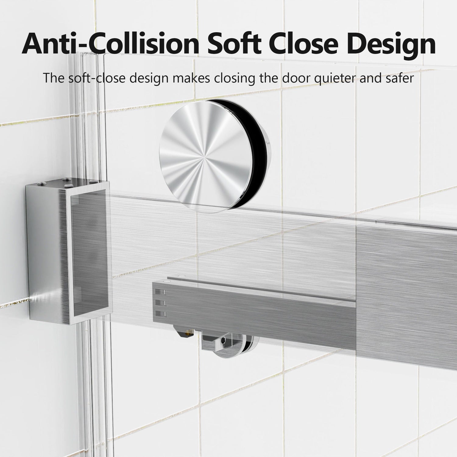 Frameless Double Sliding Soft-Close Shower Door, 3 / 8&quot; (10Mm) Thick SGCC Tempered Glass Door, Matte