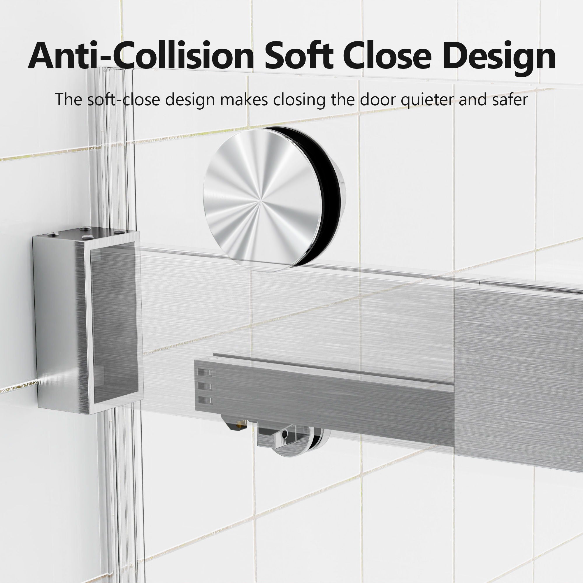 Frameless Double Sliding Soft-Close Shower Door, 3 / 8&quot; (10Mm) Thick SGCC Tempered Glass Door, Matte