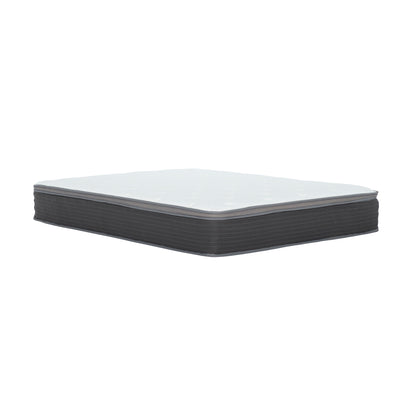 10&quot; Full Size Hybrid Mattress In A Box, Gel Memory Foam Mattress Top With Pocket Coil Base - Gray / White