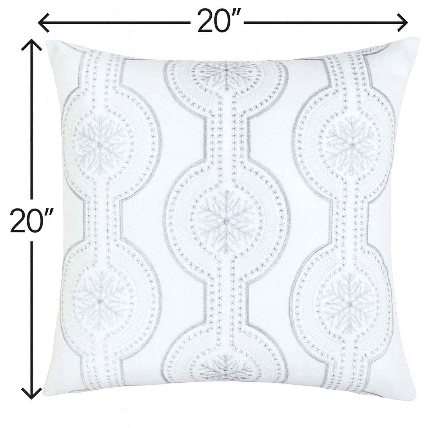 Holiday Throw Pillow With Snowflake Embroidery