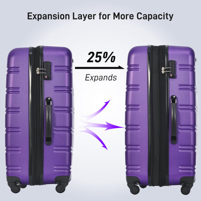 Hardshell Luggage Sets 24&quot; Bag Spinner Suitcase With Tsa Lock Lightweight