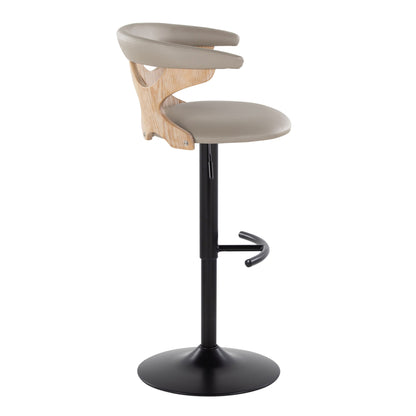 Gardenia - Contemporary Adjustable Barstool &amp; Swivel With Rounded T Footrest (Set of 2)