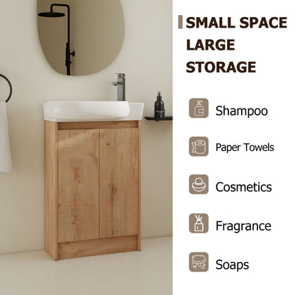 Freestanding Bathroom Vanity &amp; Sink, Soft Close Doors