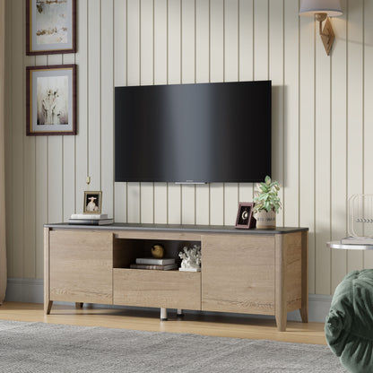 Modern TV Stand With LED Lights Entertainment Center TV Cabinet With Storage For Up To 75&quot; For Gaming Living Room Bedroom