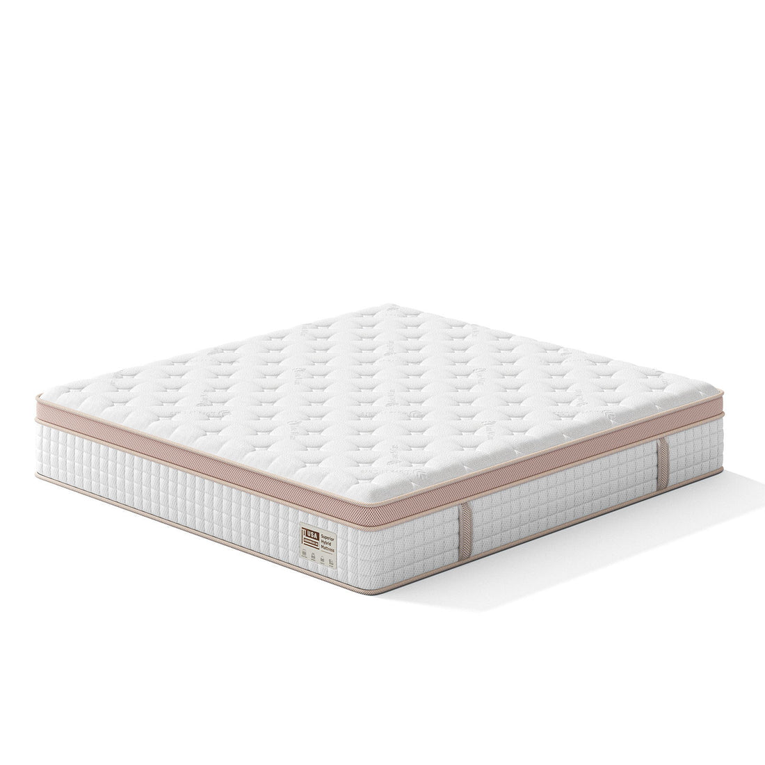 12" King Size Firm Hybrid Mattress, Gel Memory Foam &amp; Pocket Springs, Pressure Relief, Motion Isolation, Ergonomic Bed - White